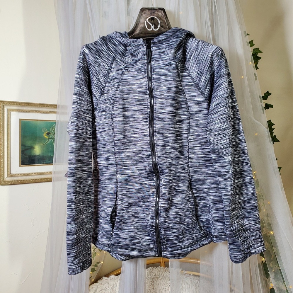 Spyder Jacket Full Zip Hooded Gray Athleisure Zip Pockets Knit Slim Fit Size M